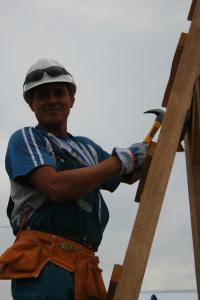 volunteer man on framing